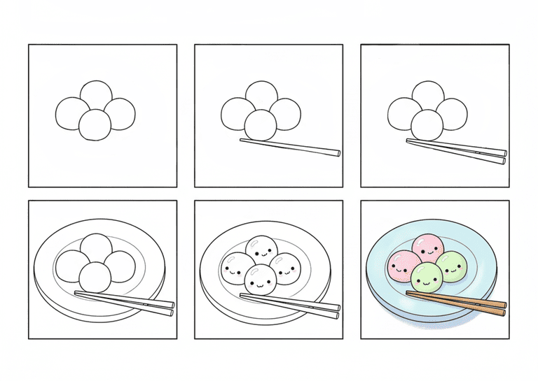 Dango on a Plate Drawing Ideas