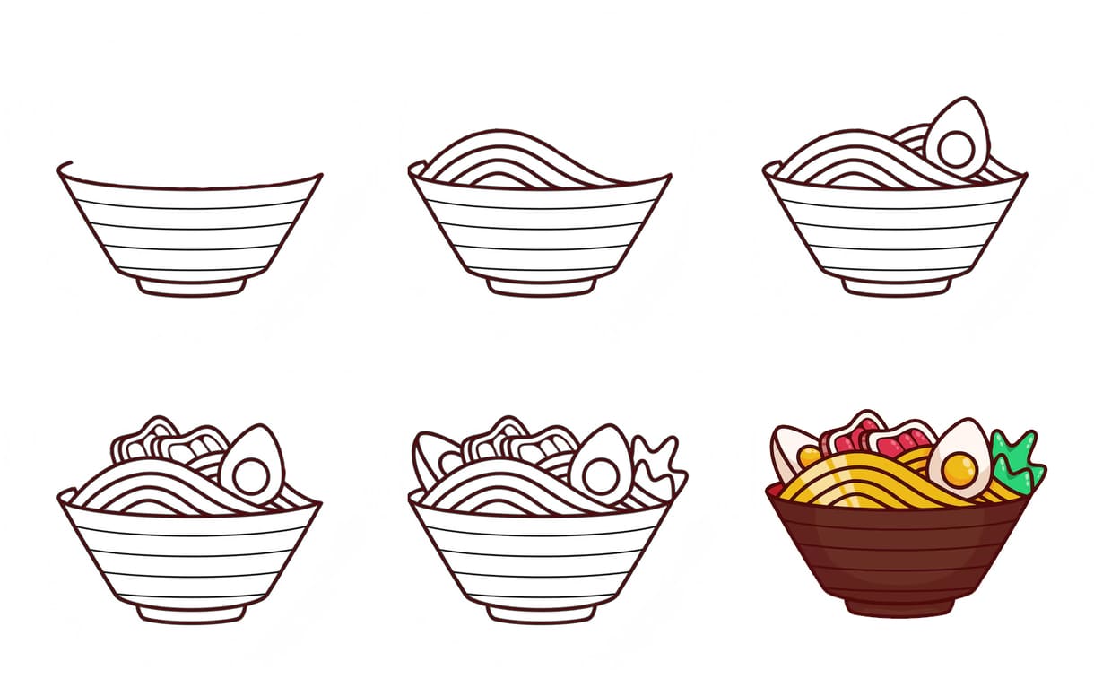 Delicious Noodles Drawing Ideas