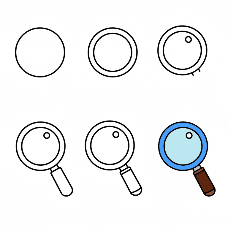 Detective-style Magnifying Glass Drawing Ideas