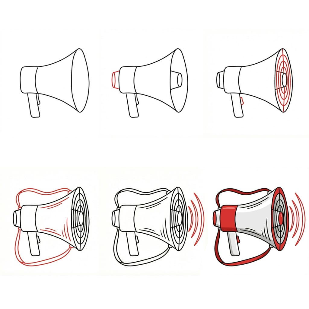 How to draw Draw Megaphone