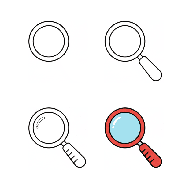 Easy Magnifying Glass Drawing Ideas