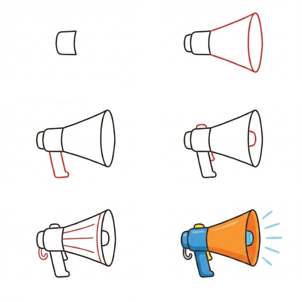How to draw Easy Megaphone Free