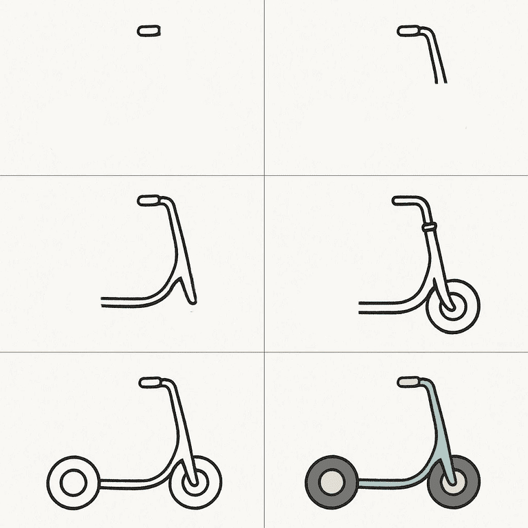 Easy Scooter Drawing Ideas
