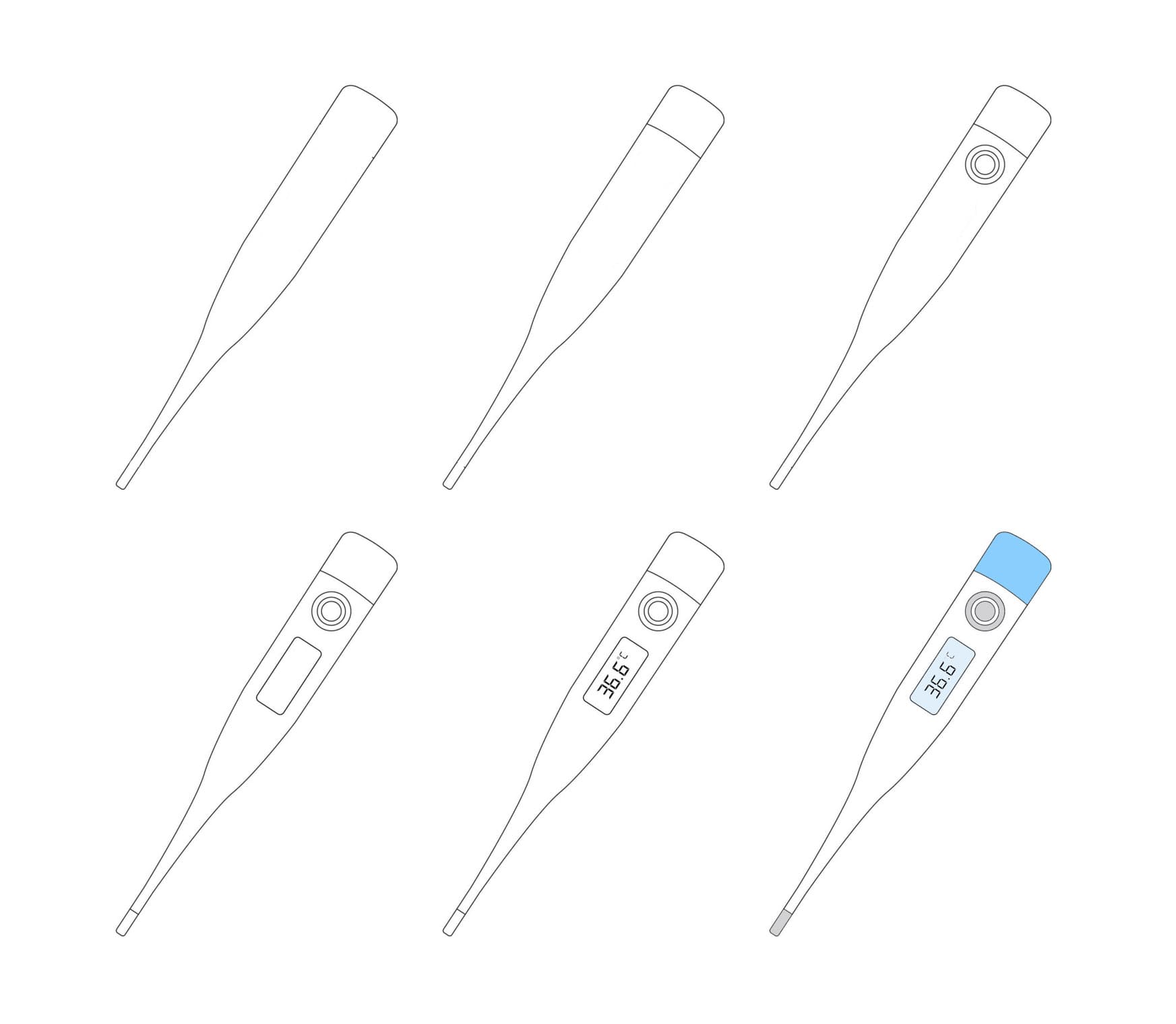 Electronic Thermometer Drawing Ideas