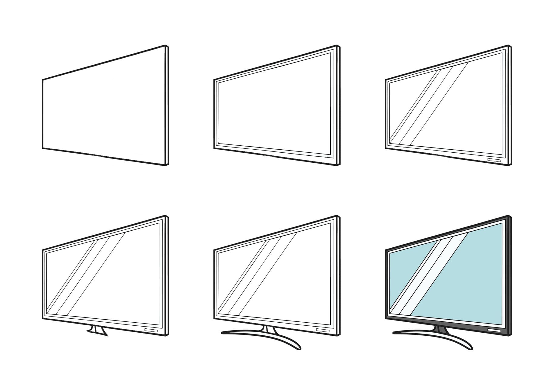 Flat Screen Television Drawing Ideas