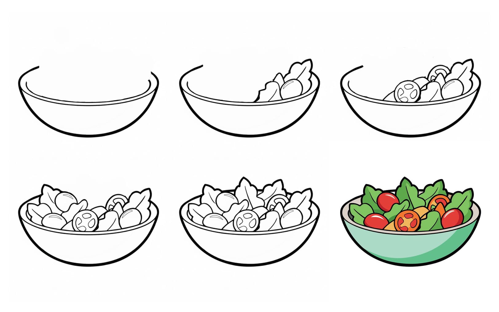 Fresh Salad Drawing Ideas