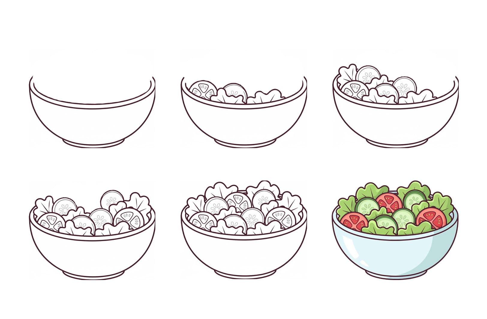 Fresh Vegetable Salad Drawing Ideas