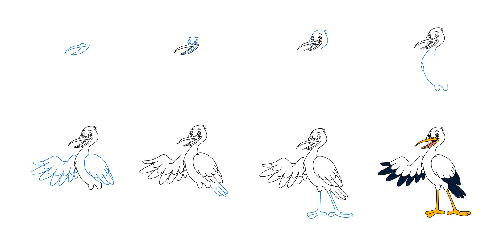Friendly Stork Drawing Ideas