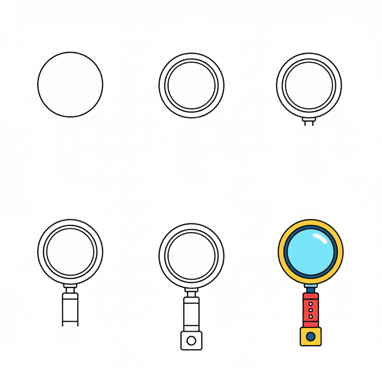 Futuristic Magnifying Glass Drawing Ideas