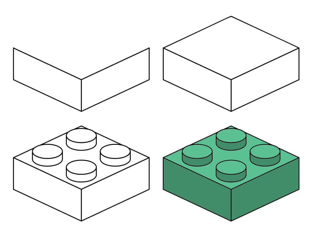 Green Lego Brick Drawing Ideas