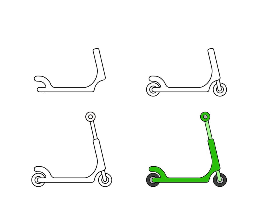 Green Scooter Drawing Ideas