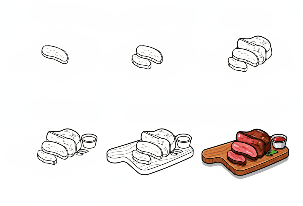 Grill Beefsteak Drawing Ideas