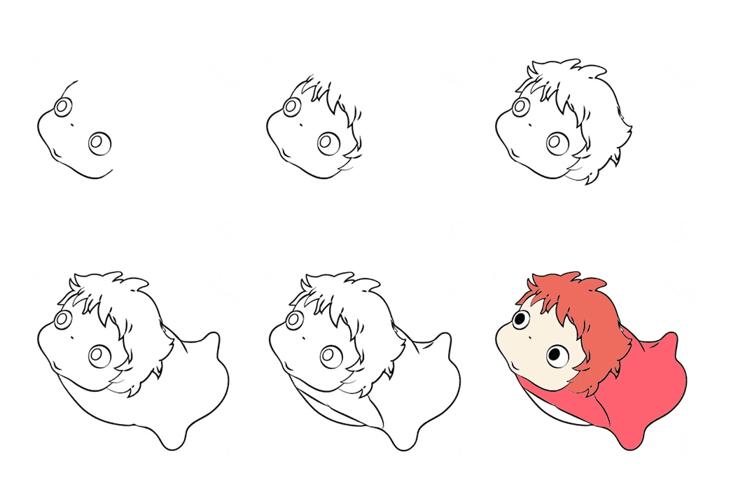 Happy Ponyo Drawing Ideas