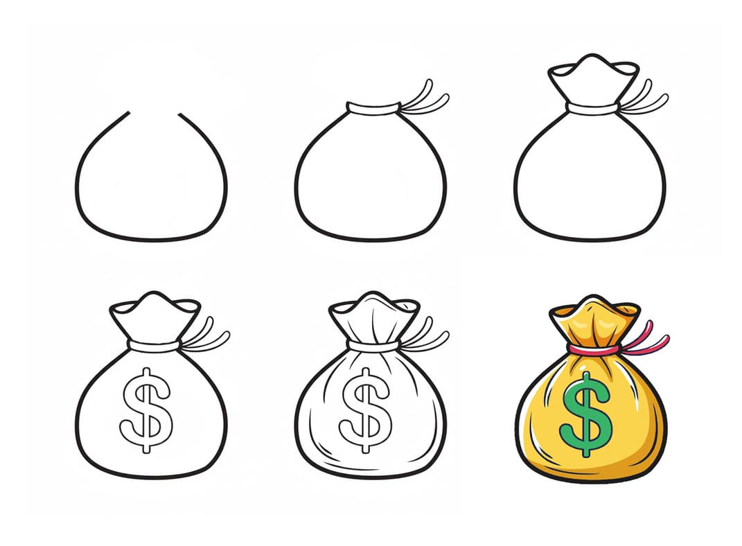 Heavy Money Bag Drawing Ideas