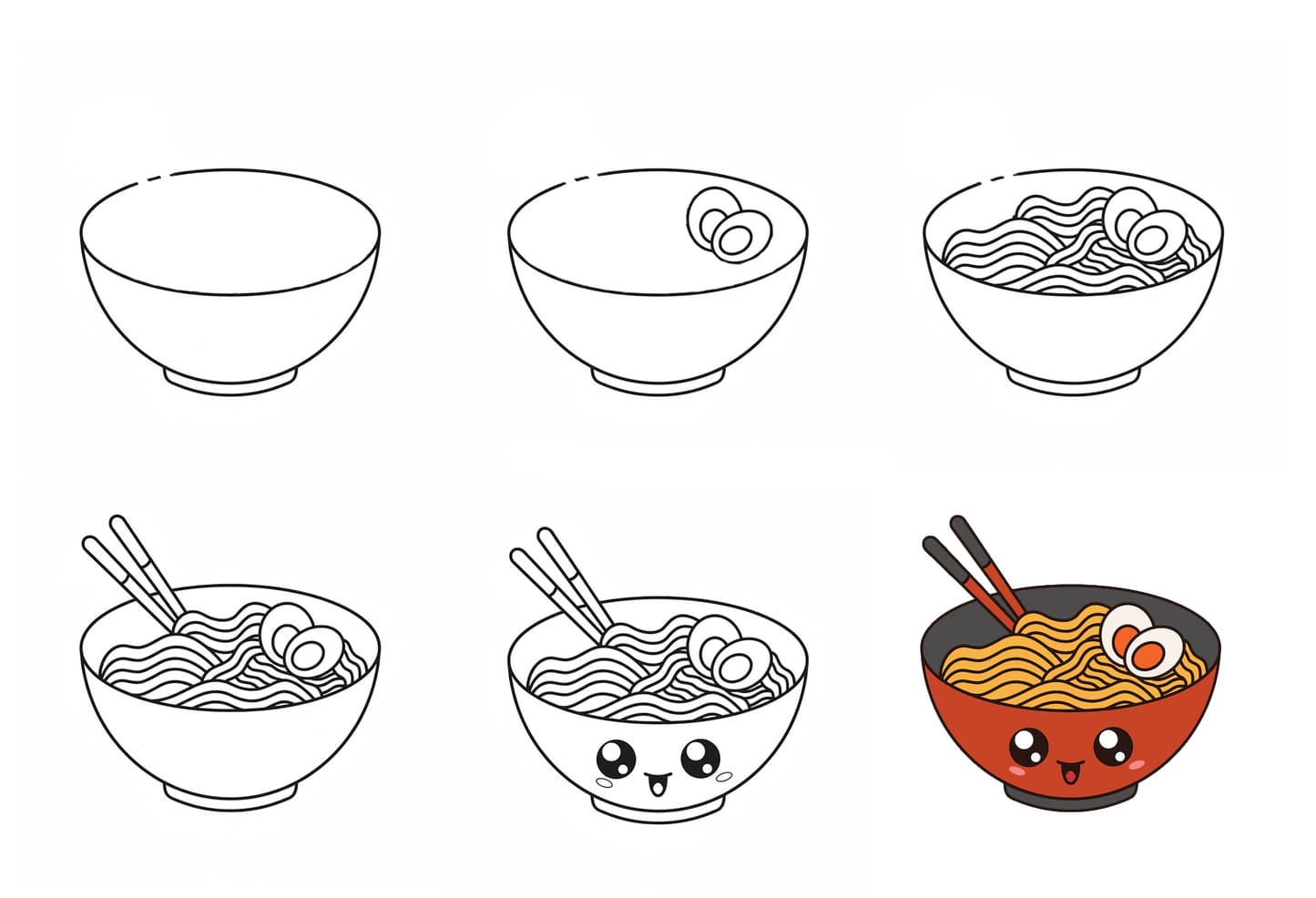Kaiwaii Noodles Drawing Ideas