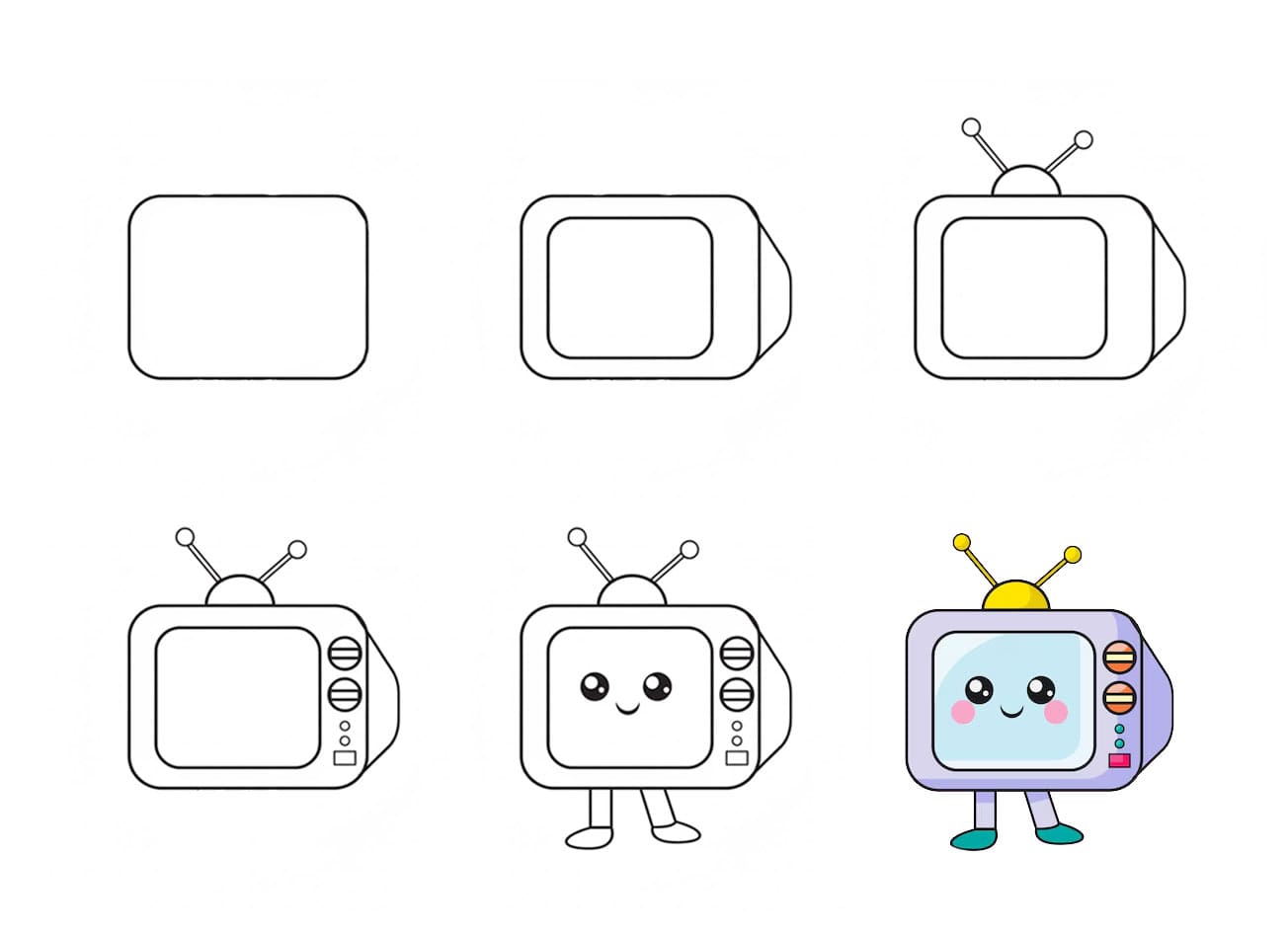 Kawaii Television Drawing Ideas