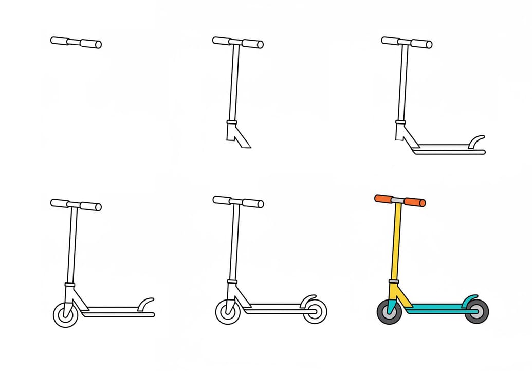 Kid Scooter Drawing Ideas