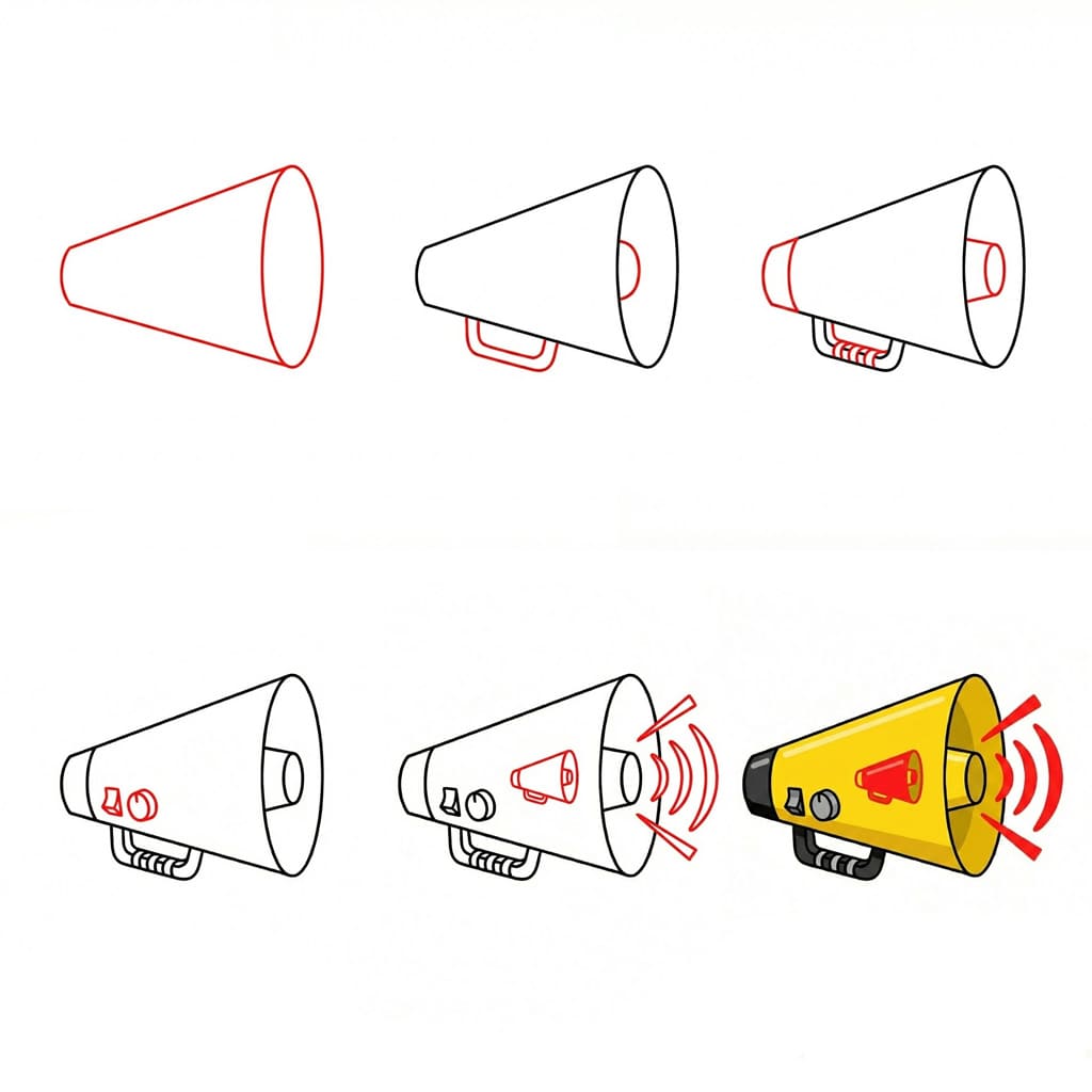 How to draw Loud Megaphone