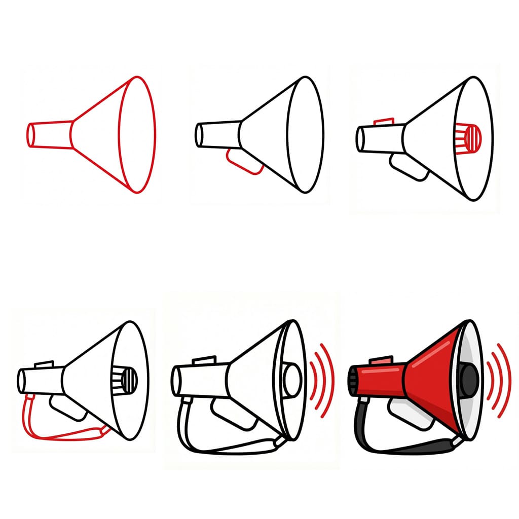 How to draw Megaphone Free