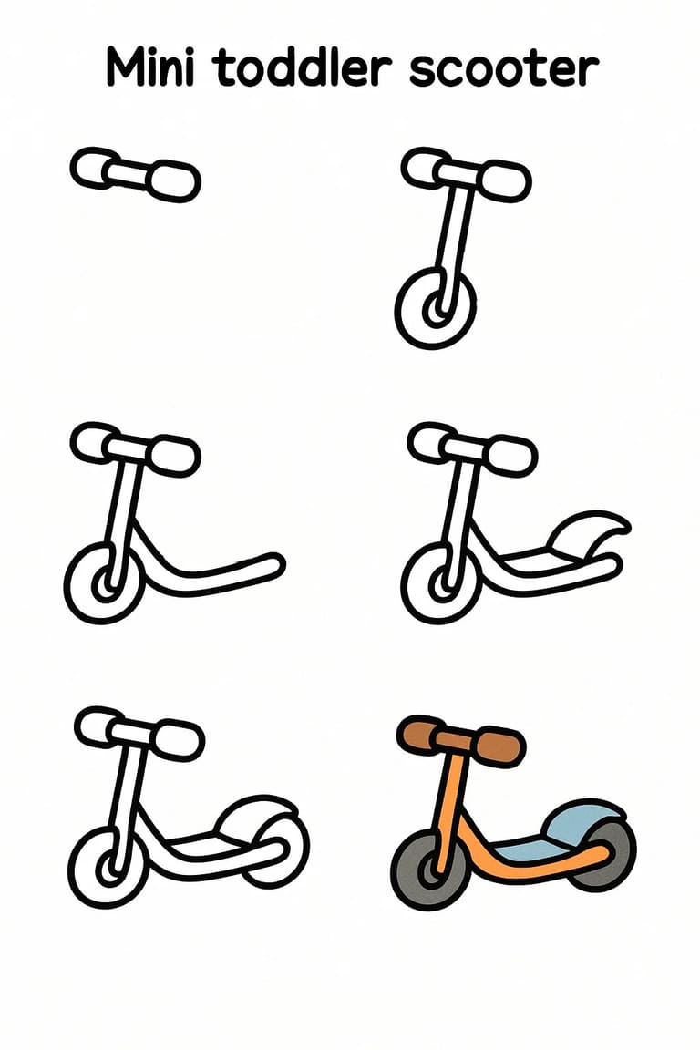 Mini Toddler Scooter Drawing Ideas