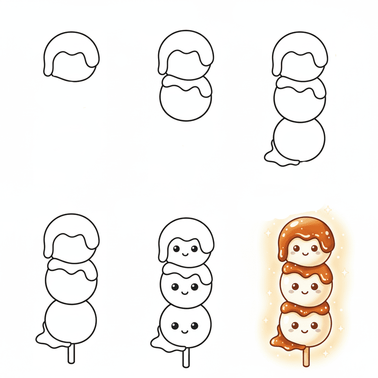 Mitarashi Dango Drawing Ideas