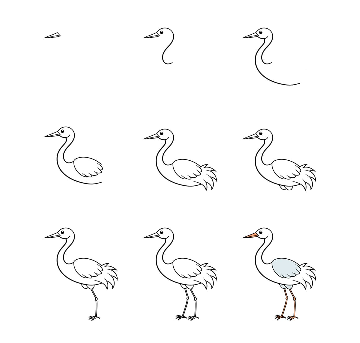 Natural Stork Drawing Ideas