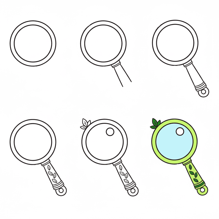 Nature-themed Magnifying Glass Drawing Ideas