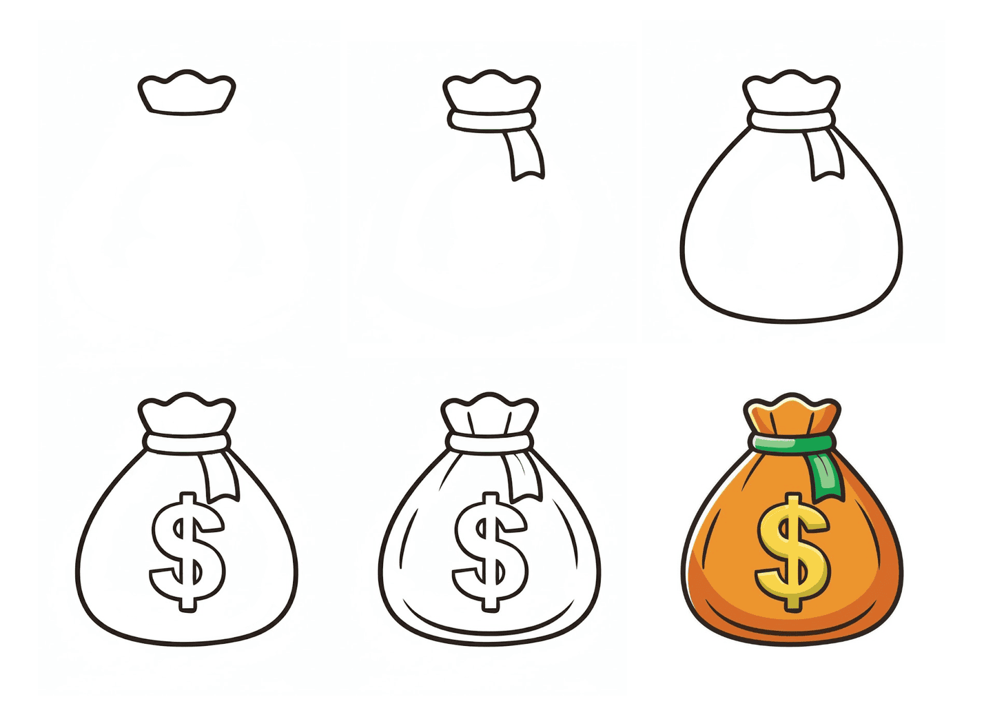 Money Bag Drawing Ideas