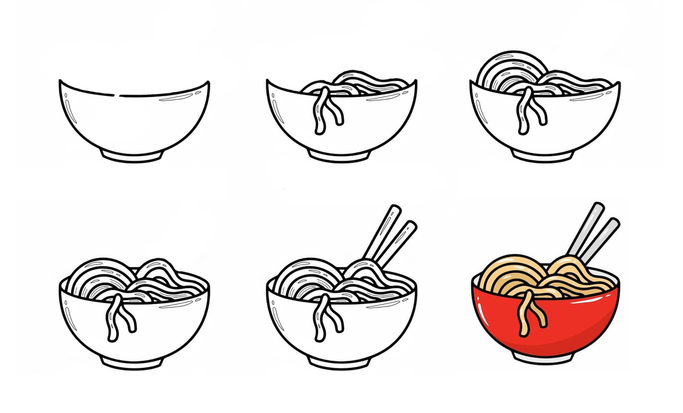 Noodles Fast Food Drawing Ideas