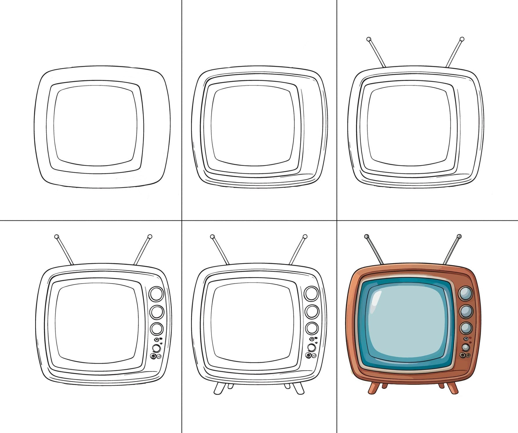 Old Television Drawing Ideas
