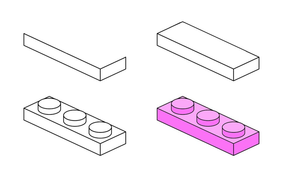 Pink Lego Brick Drawing Ideas