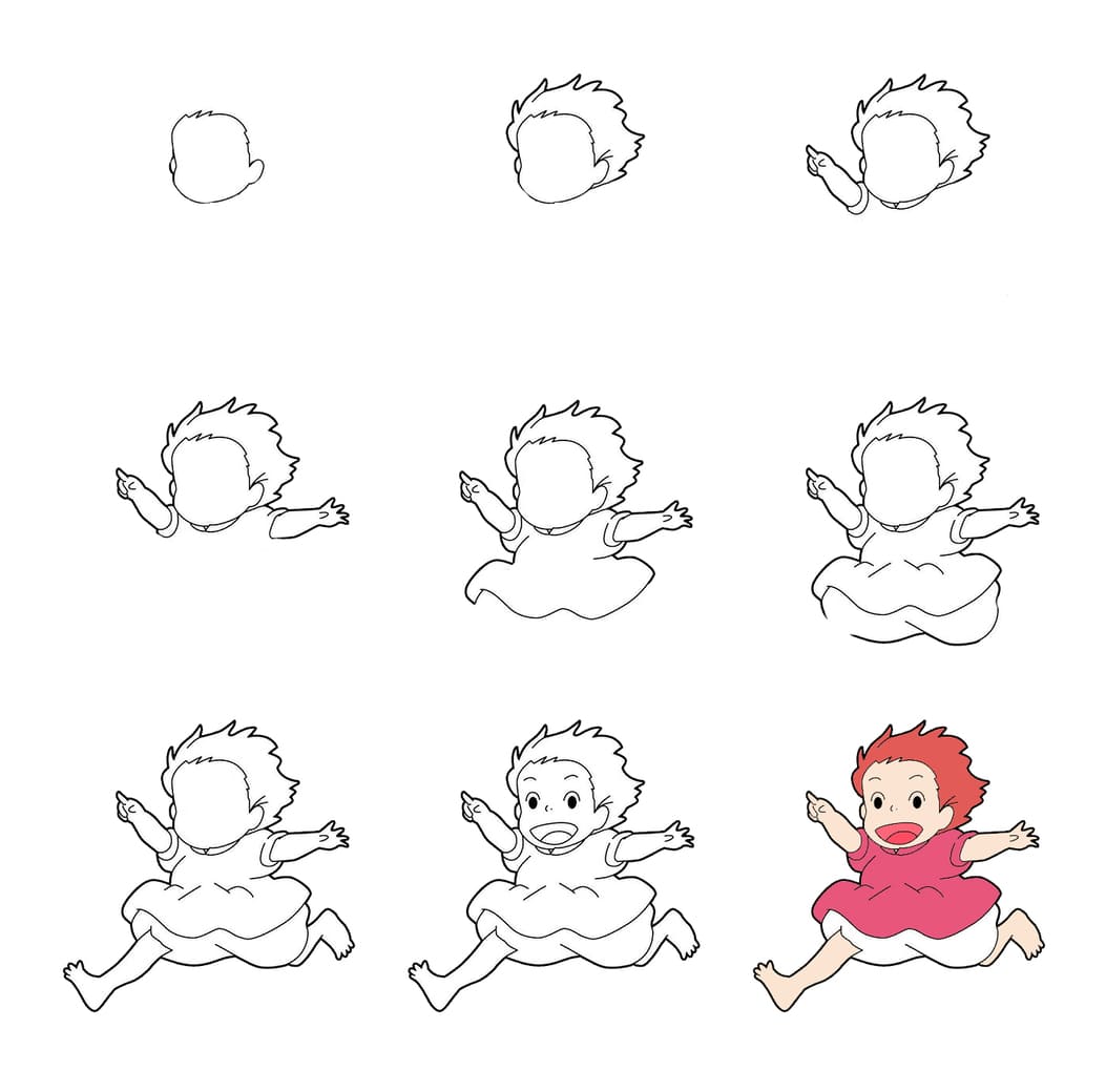 Ponyo The Girl Drawing Ideas