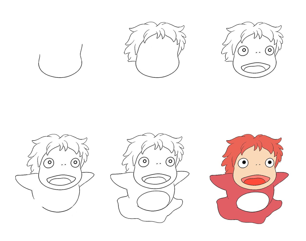 Ponyo as a Fish Drawing Ideas
