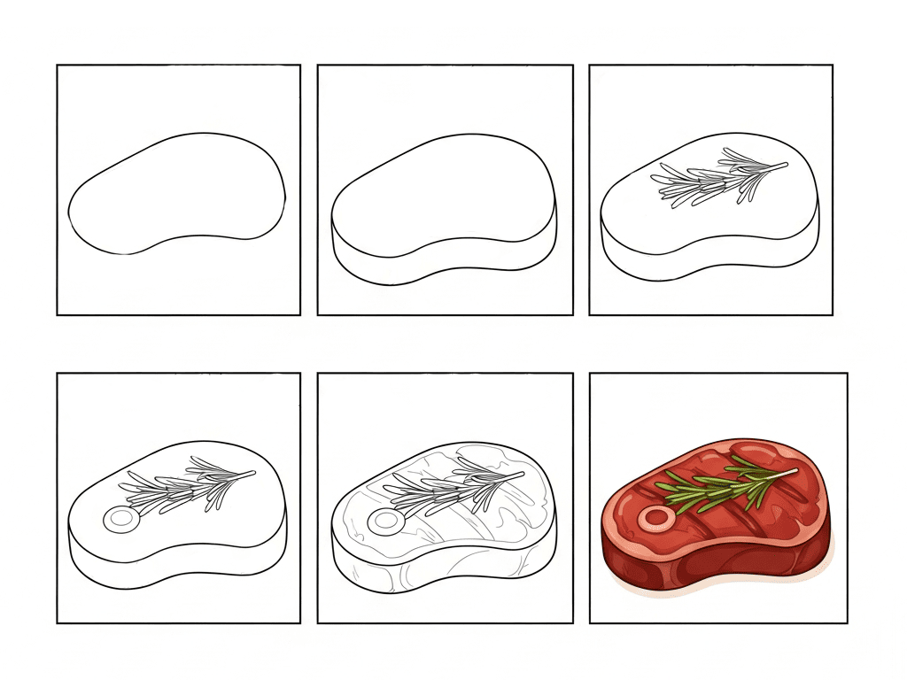 Raw Beefsteak Drawing Ideas