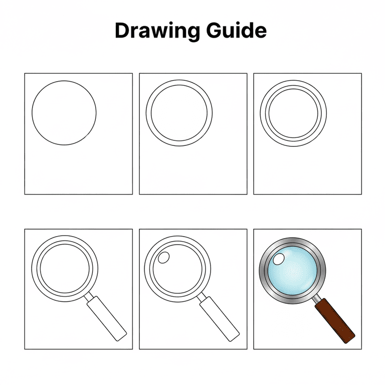 Realistic Magnifying Glass Drawing Ideas