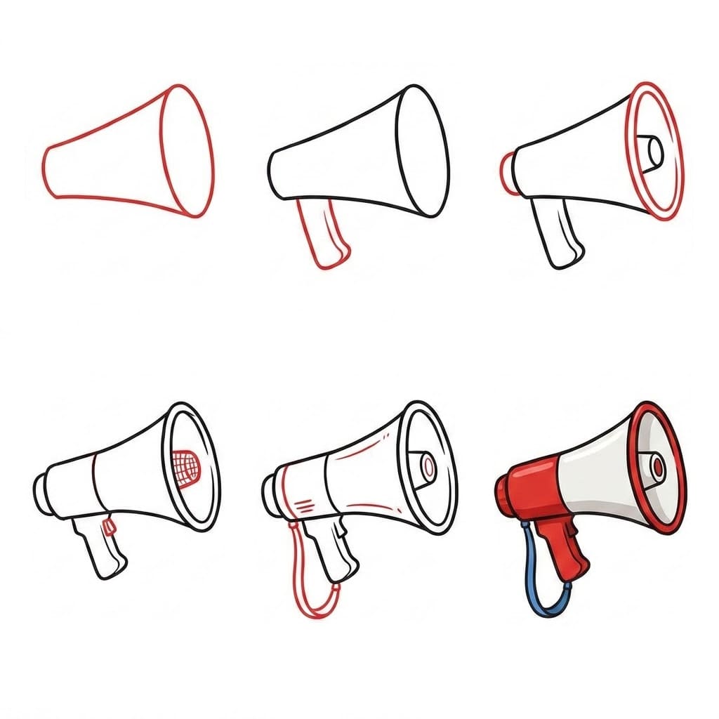 How to draw Round Megaphone
