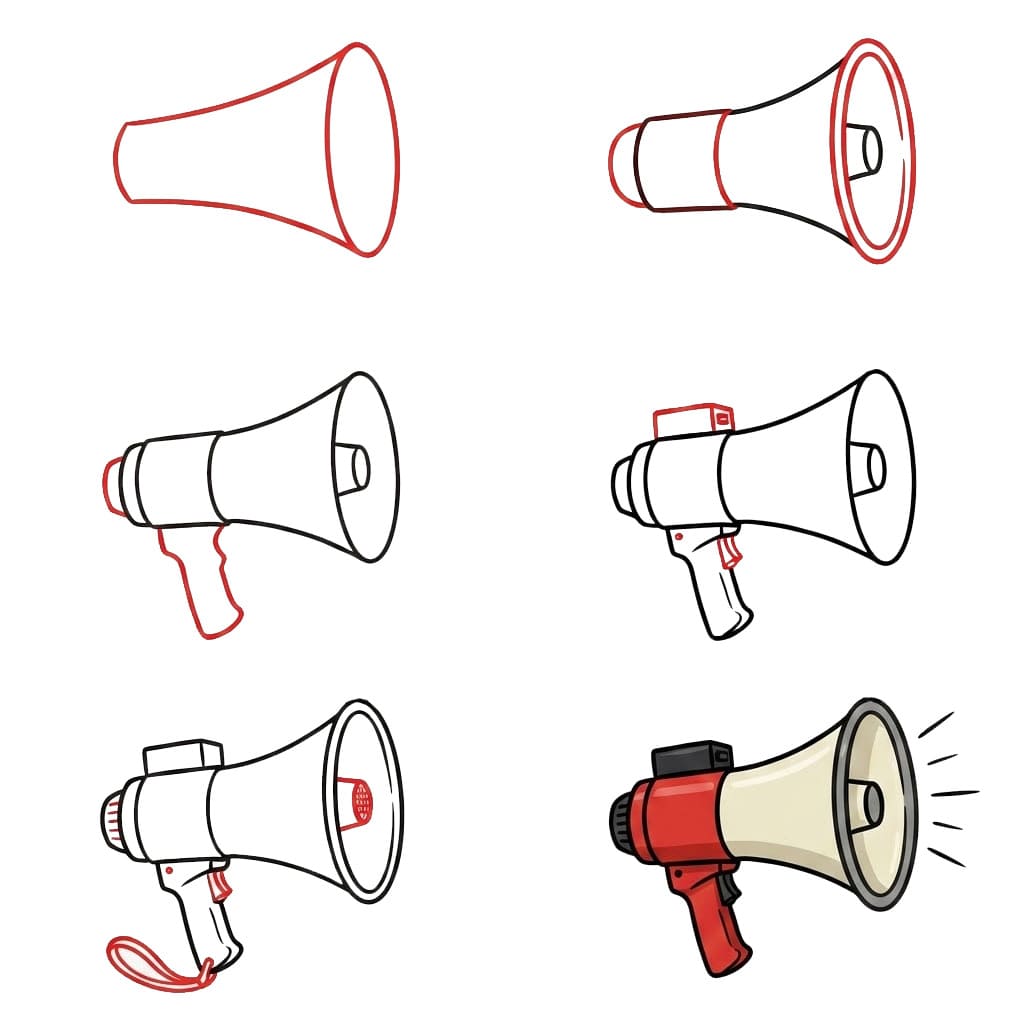 How to draw Shouting Megaphone