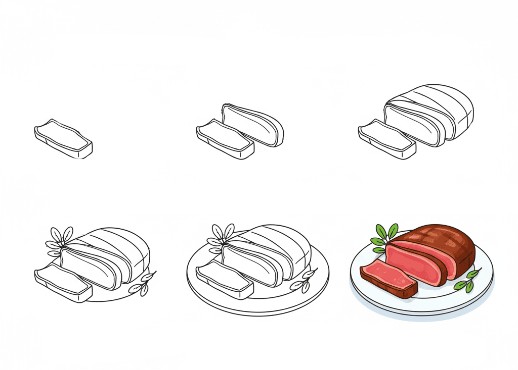 Simple Beefsteak Drawing Ideas