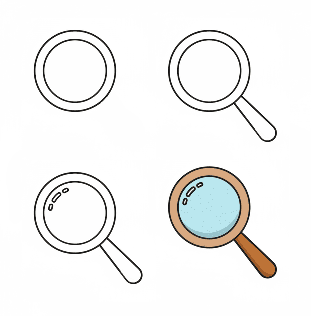 Simple Magnifying Glass Drawing Ideas