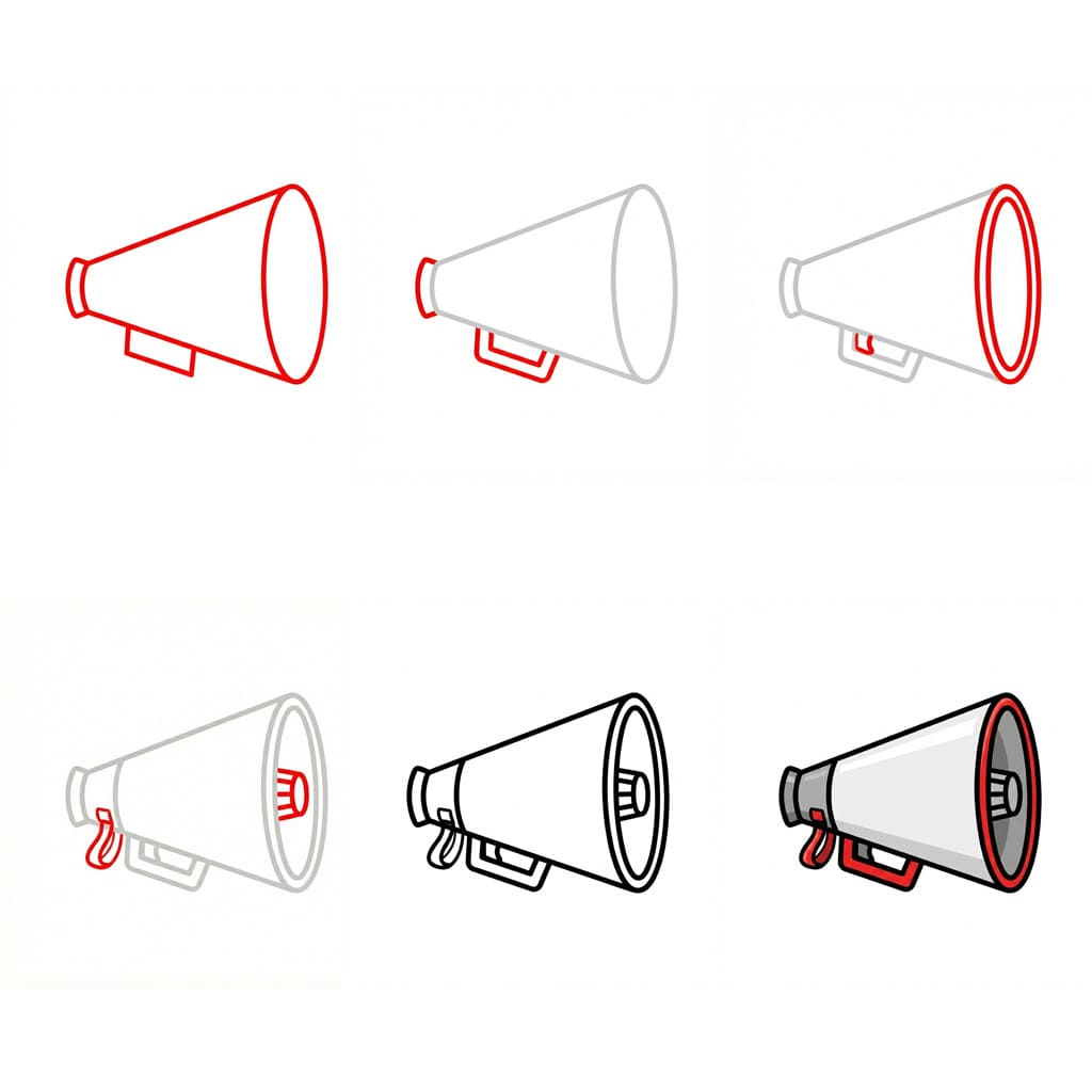 How to draw Simple Megaphone free