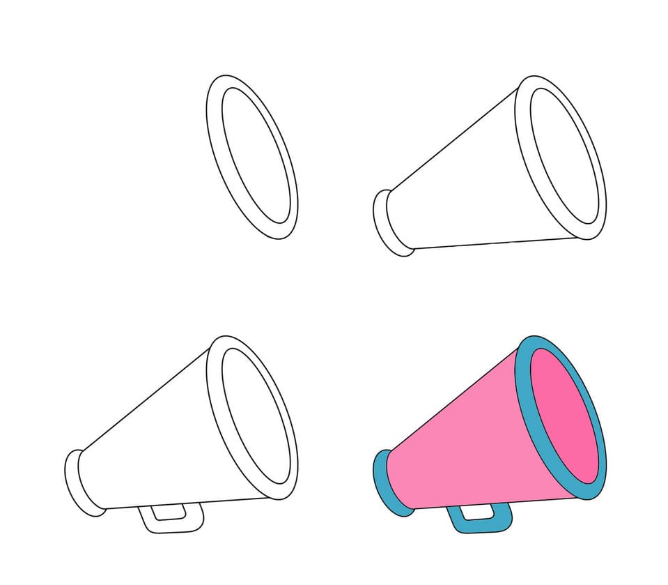 Simple Megaphone Drawing Ideas
