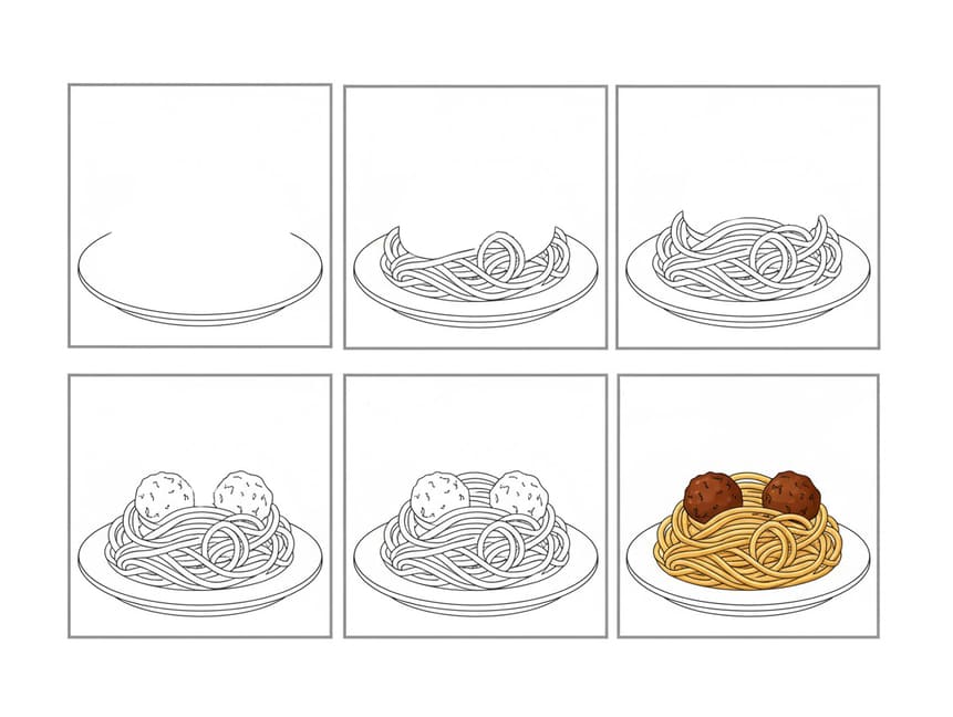 Simple Spaghetti Drawing Ideas