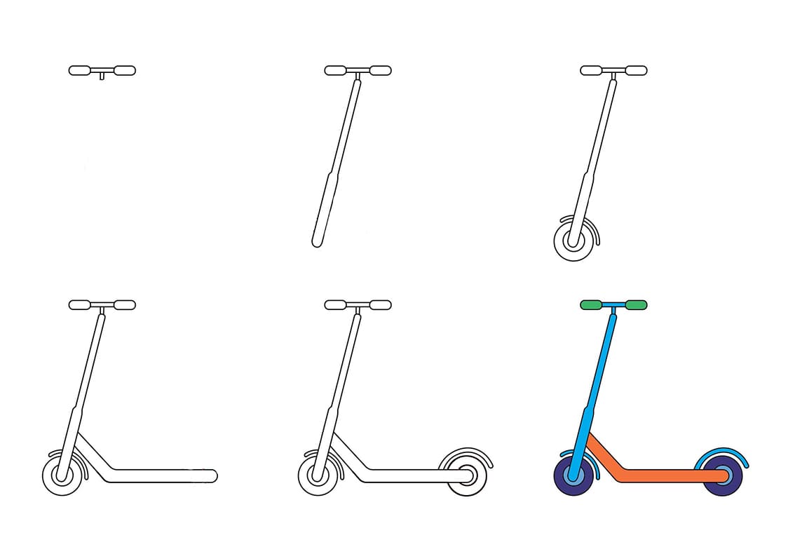 Sporty Scooter Drawing Ideas