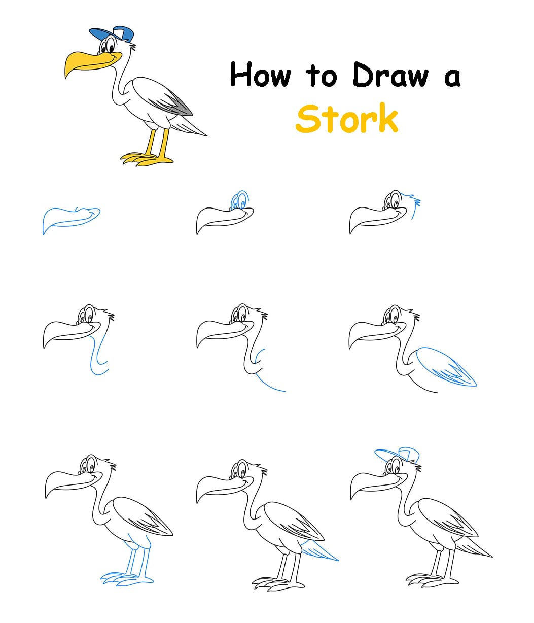 Stork Drawing Ideas