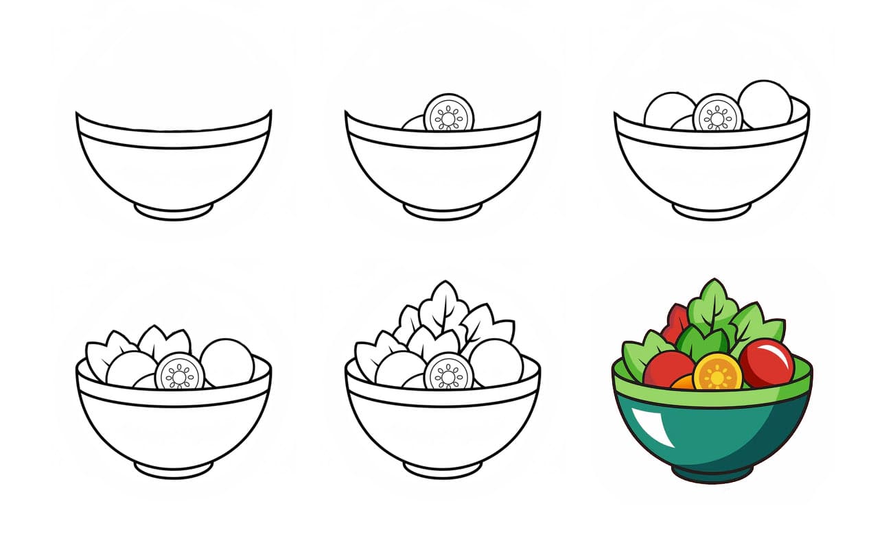 Tasty Salad Drawing Ideas