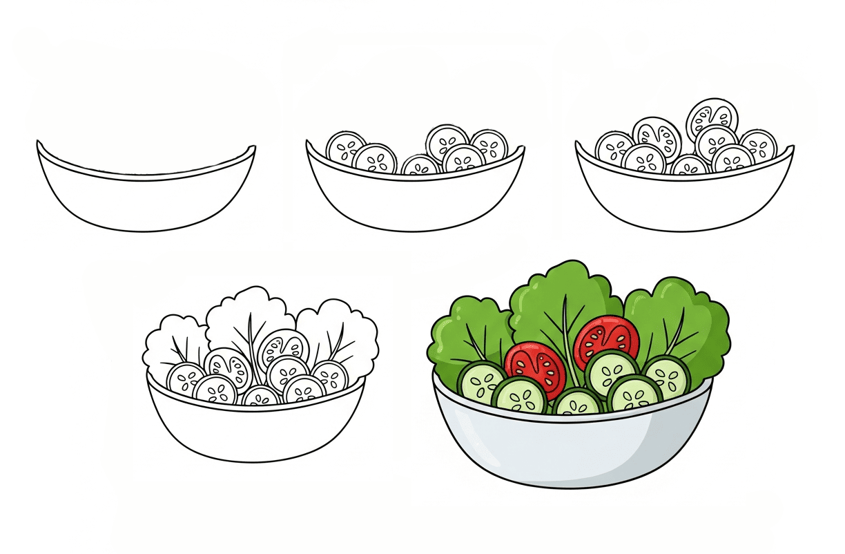 Vegetable Salad Drawing Ideas