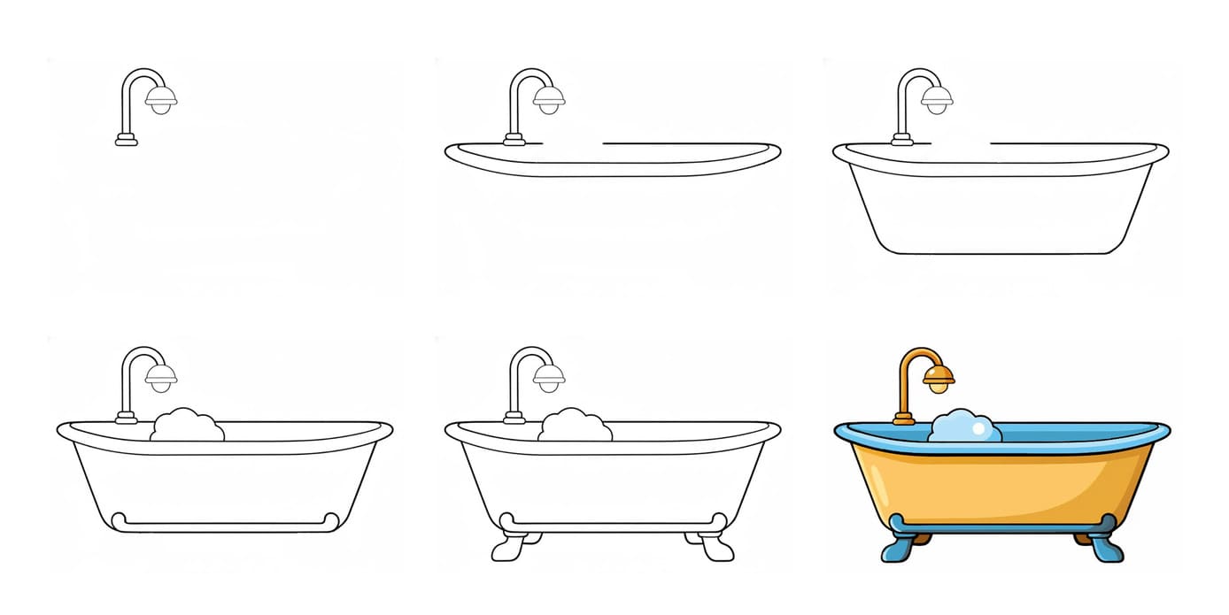 Yellow Bath Drawing Ideas