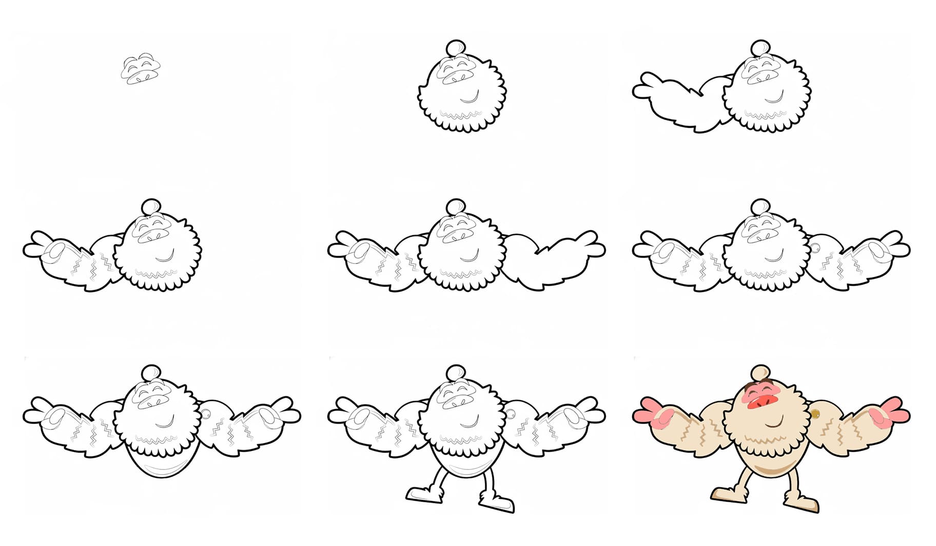 Cheerful Mr. Yeti Drawing Ideas