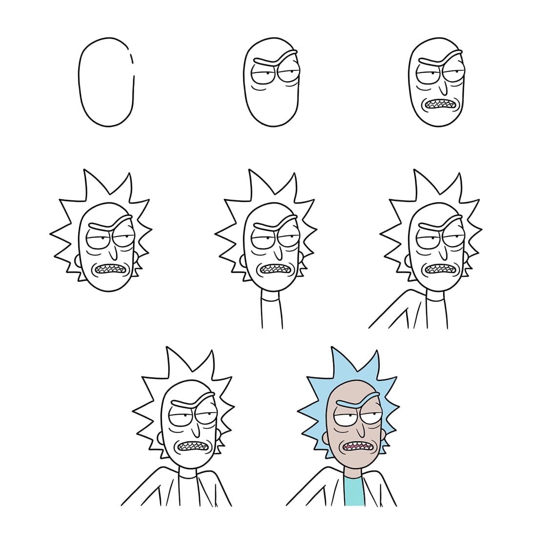 Grumpy Rick Sanchez Drawing Ideas