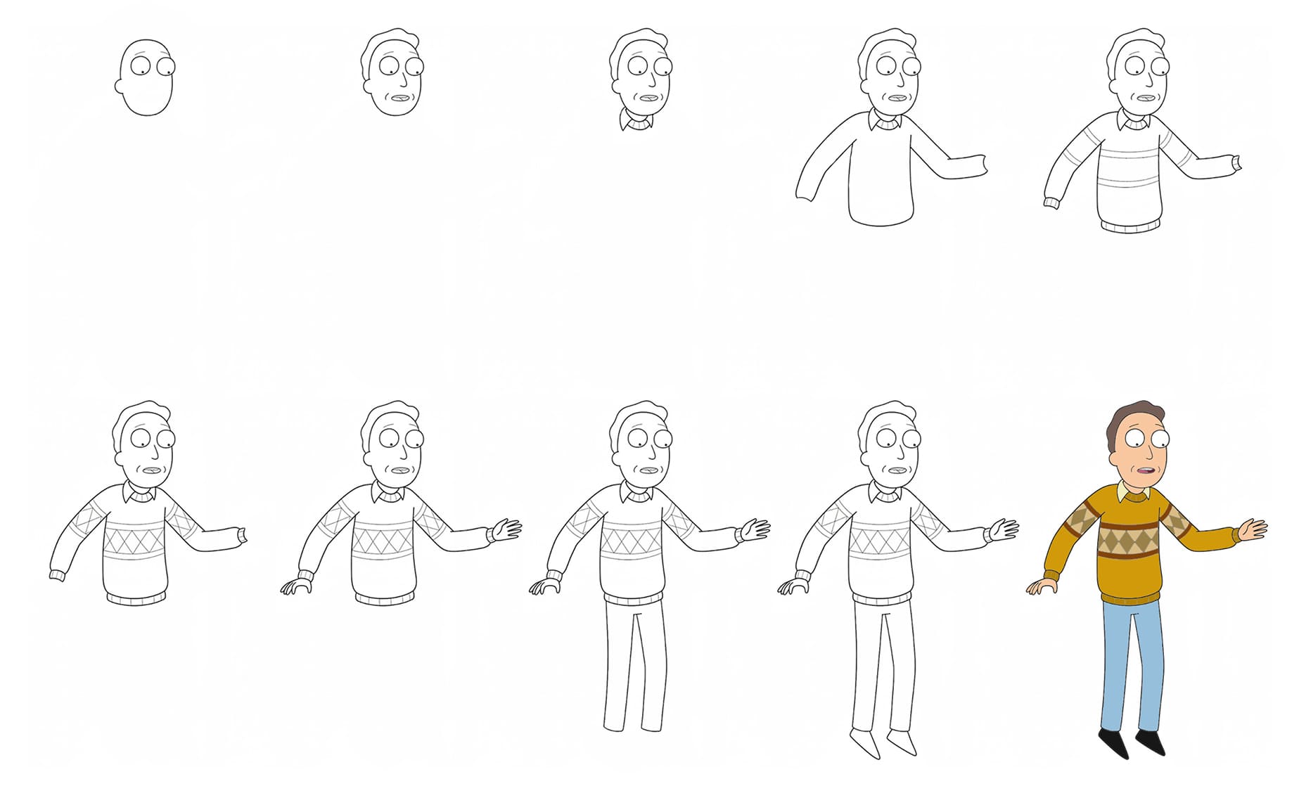 Jerry From Rick And Morty Drawing Ideas